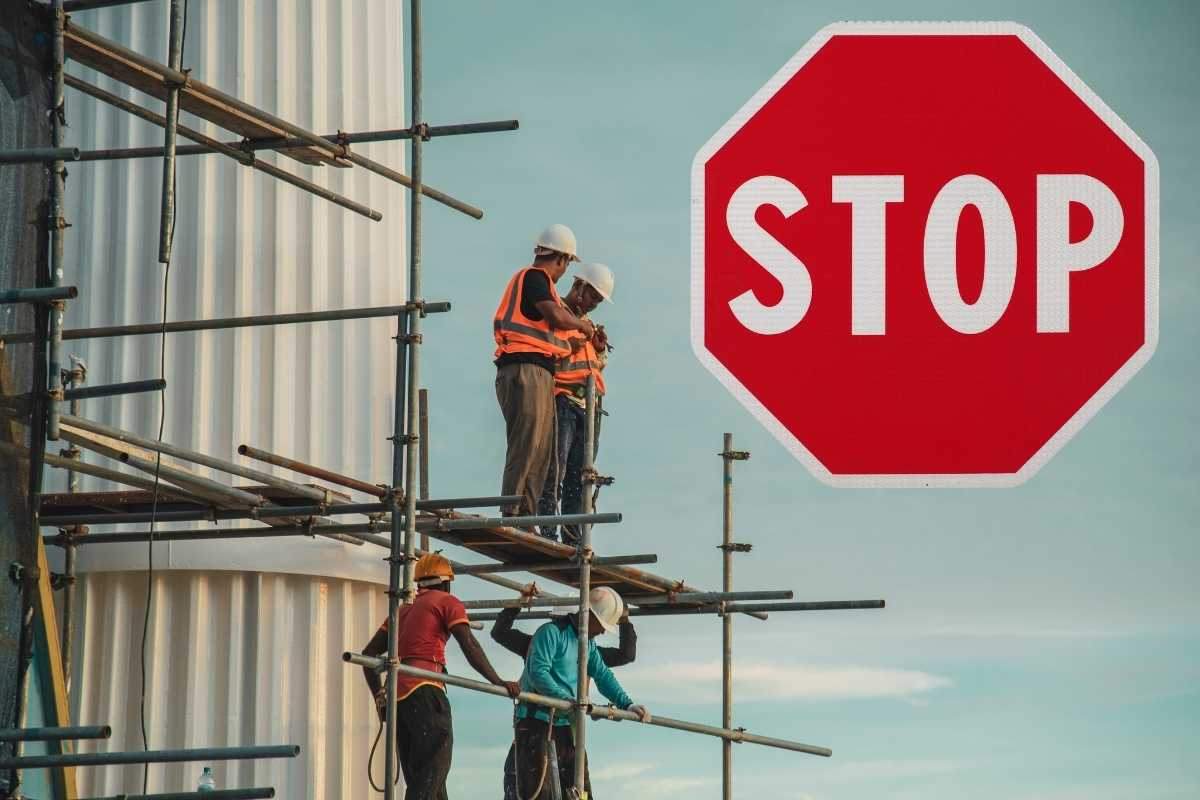 Lavoratori, intervento edilizio, stop